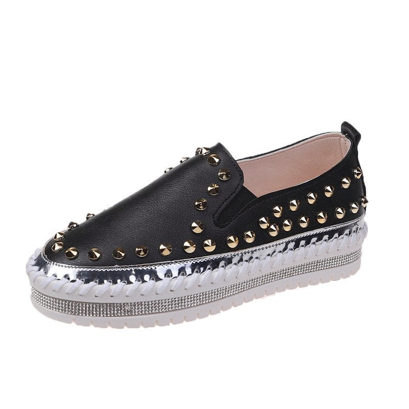 Fashion Rivet Shoes Flat Sneakers Women