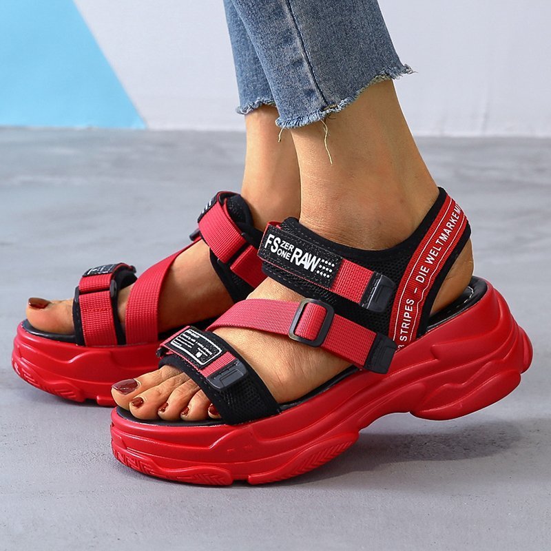 Sports Style Women's Shoes Velcro Sandals Women Platform Sandals Women